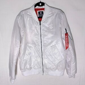 Vintage Y2K Rocawear White Flight Jacket Bomber Jacket M